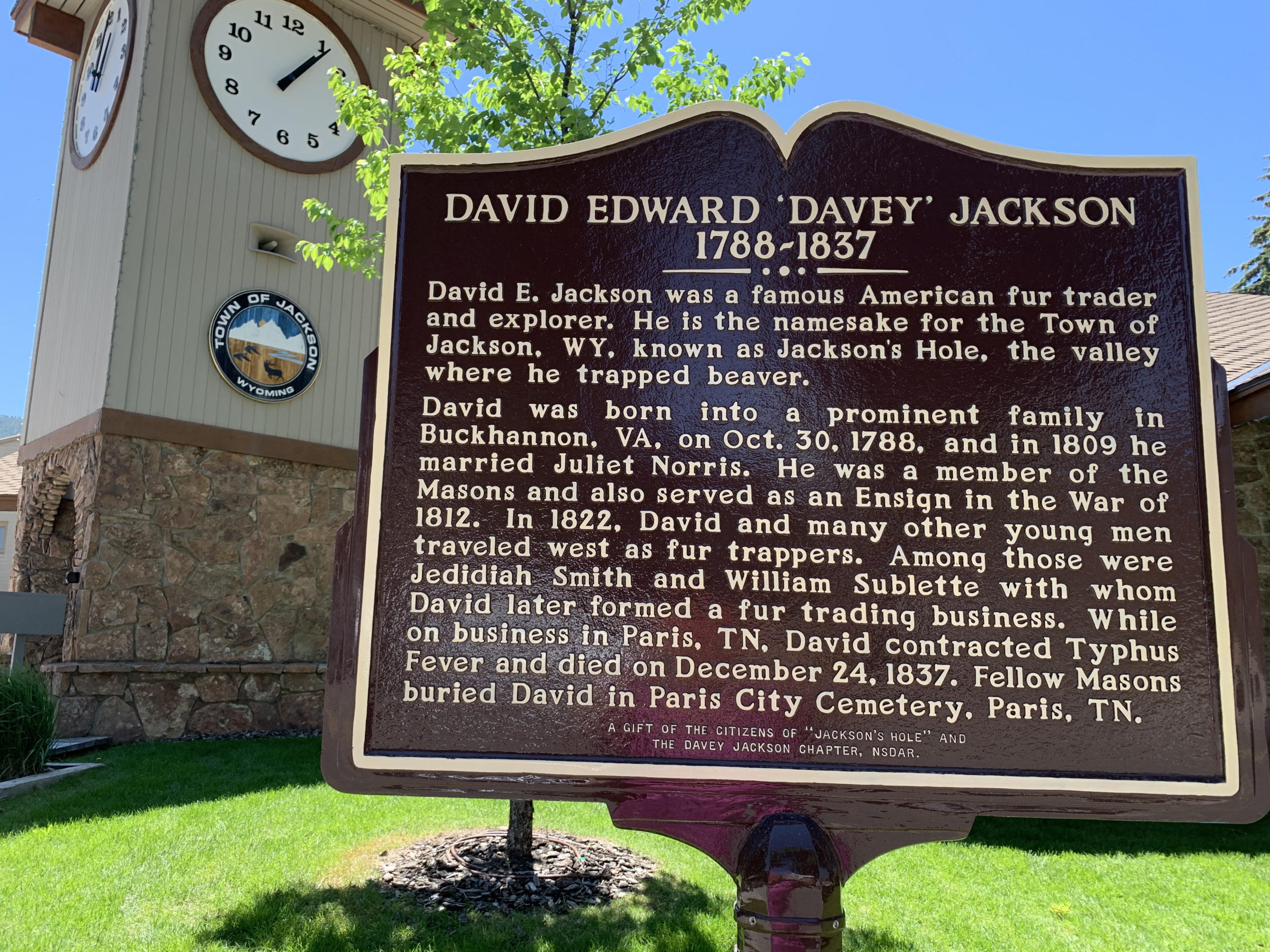 Davey Jackson Historical Marker 4 July 2020